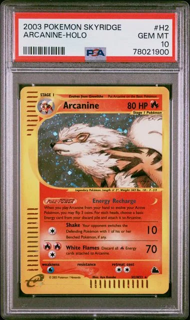 2003 Pokemon Skyridge Holofoil Arcanine #H2 card image