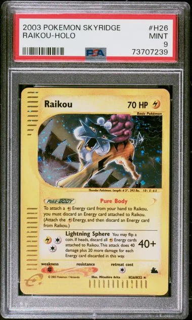 2003 Pokemon Skyridge Holofoil Raikou #H26 card image