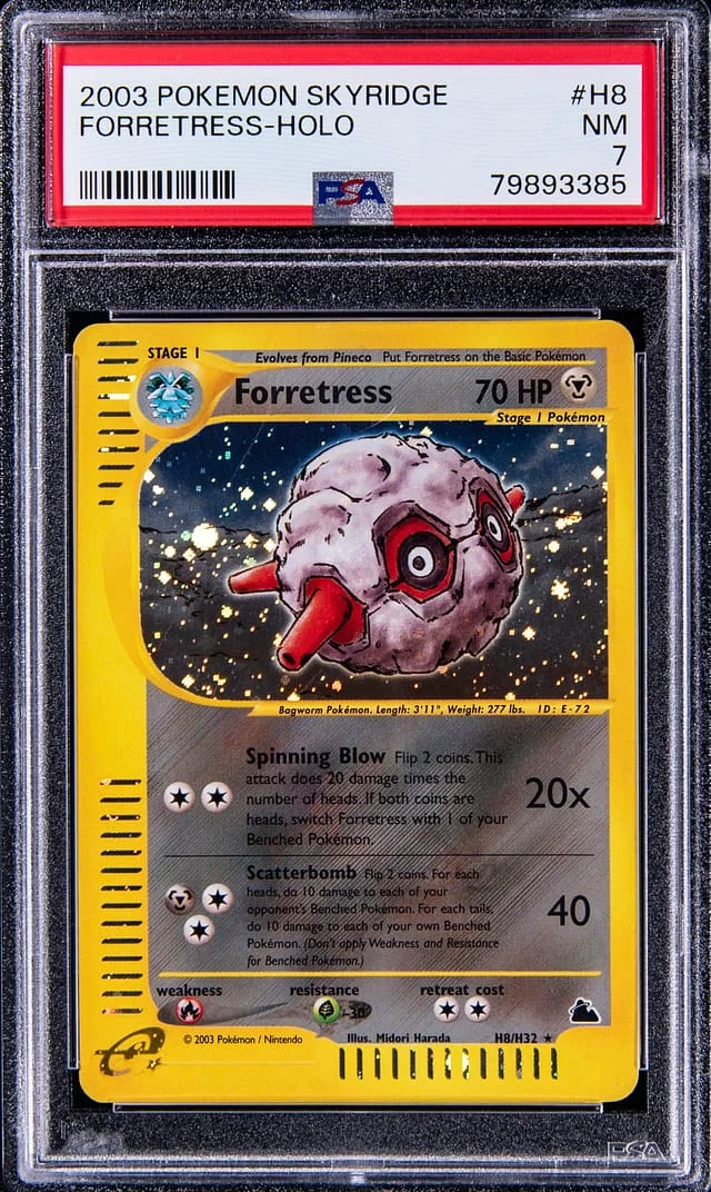 2003 Pokemon Skyridge Rare Holofoil Forretress #H8 card image