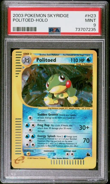2003 Pokemon Skyridge Rare Holofoil Politoed #H23 card image