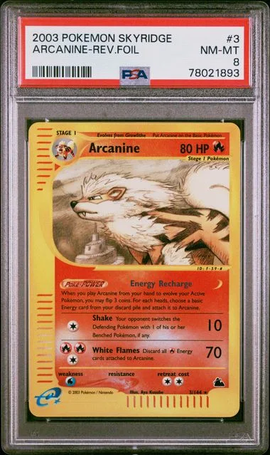 2003 Pokemon Skyridge Reverse Foil Arcanine #3 card image