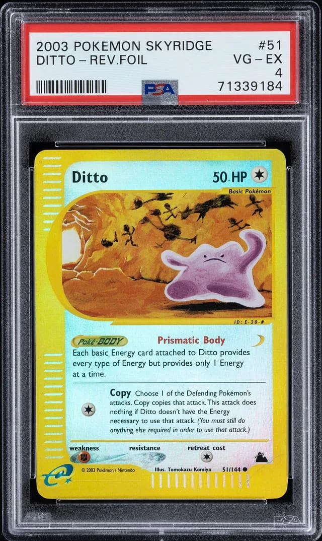 2003 Pokemon Skyridge Reverse Foil Ditto #51 card image