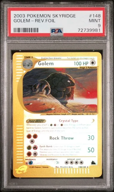 2003 Pokemon Skyridge Reverse Foil Golem #148 card image