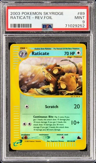 2003 Pokemon Skyridge Reverse Foil Raticate #89 card image