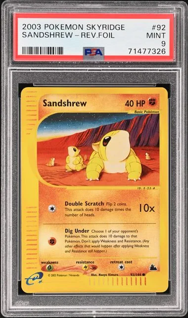 2003 Pokemon Skyridge Reverse Foil Sandshrew #92 card image