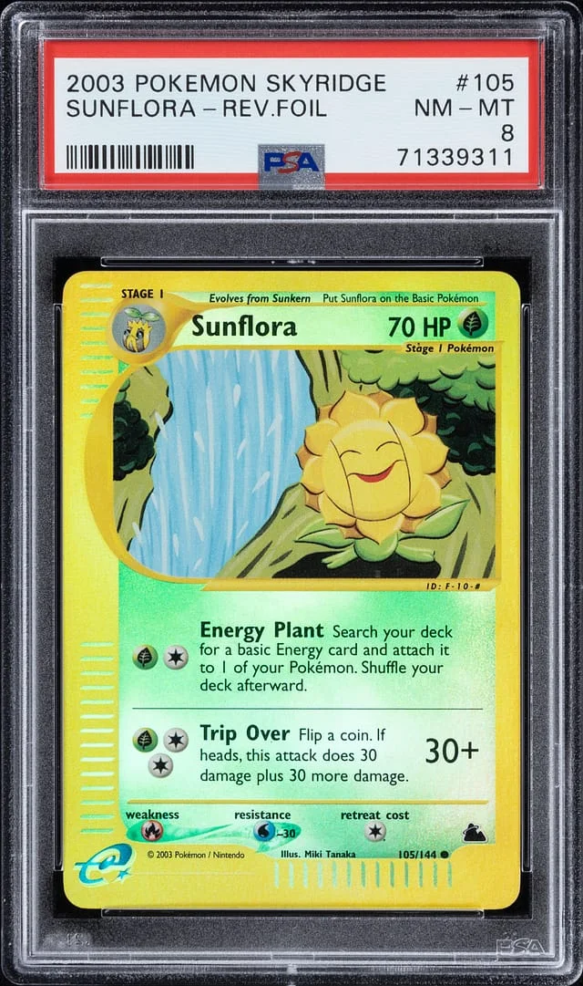2003 Pokemon Skyridge Reverse Foil Sunflora #105 card image