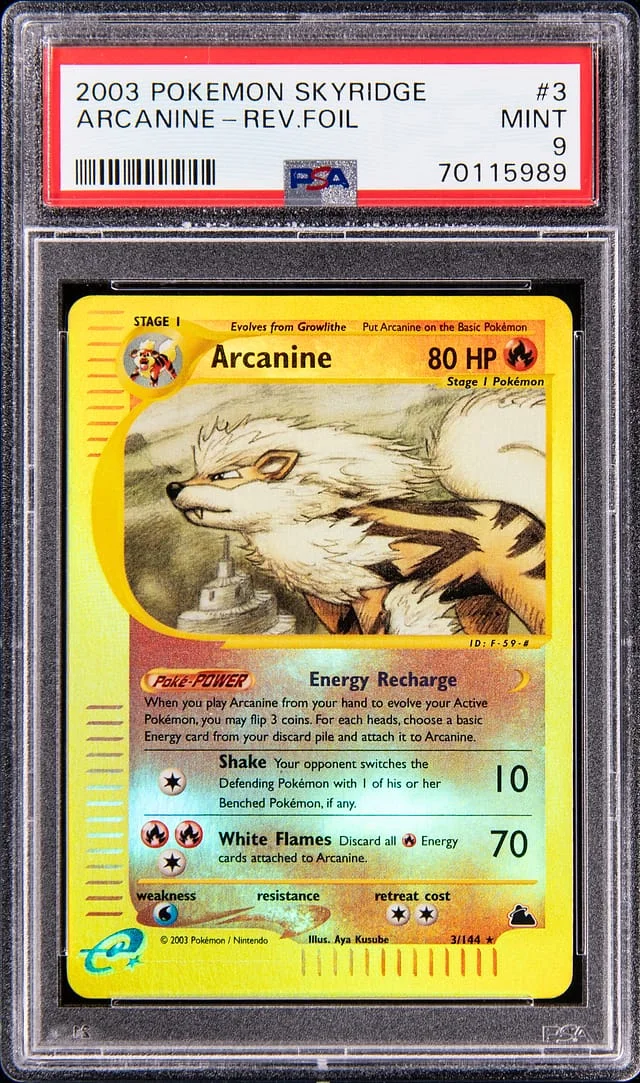 2003 Pokemon Skyridge Reverse Holo Arcanine #3 card image