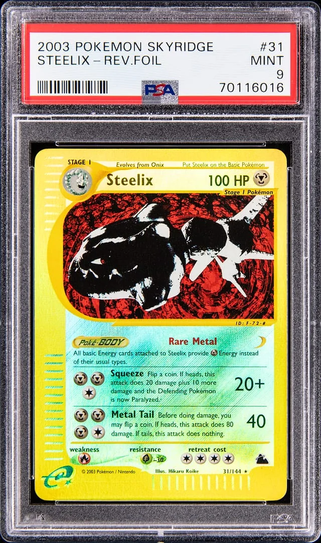 2003 Pokemon Skyridge Reverse Holo Steelix #31 card image