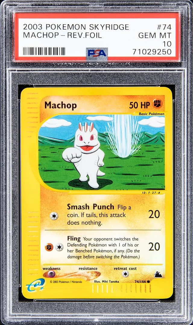 2003 Pokemon Skyridge Reverse Holofoil Machop #74 card image