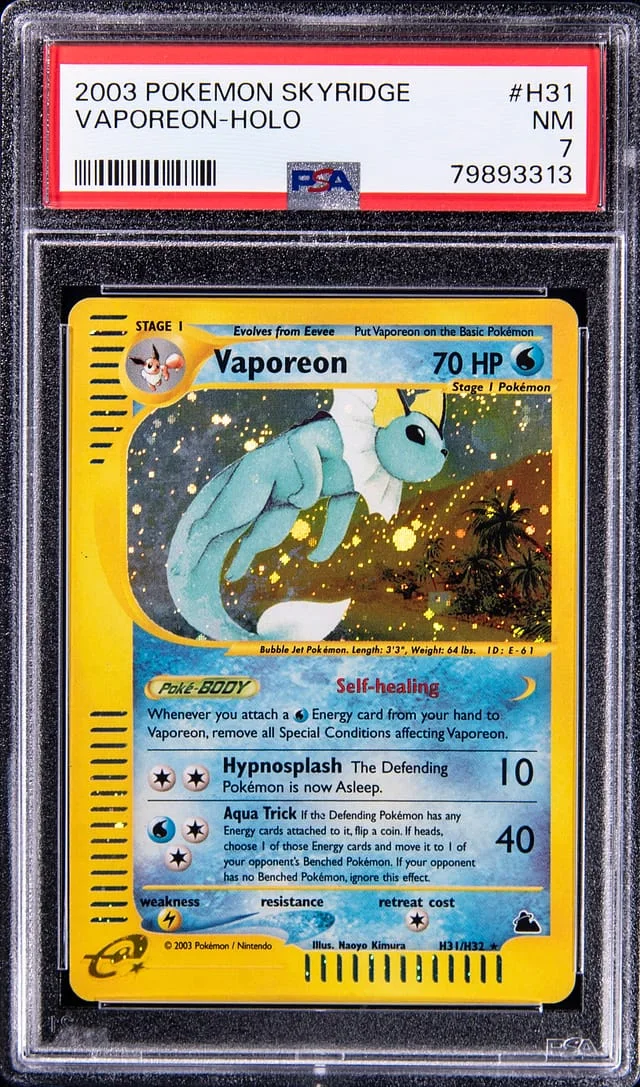 2003 Pokemon Skyridge Vaporeon-Holo #H31 card image