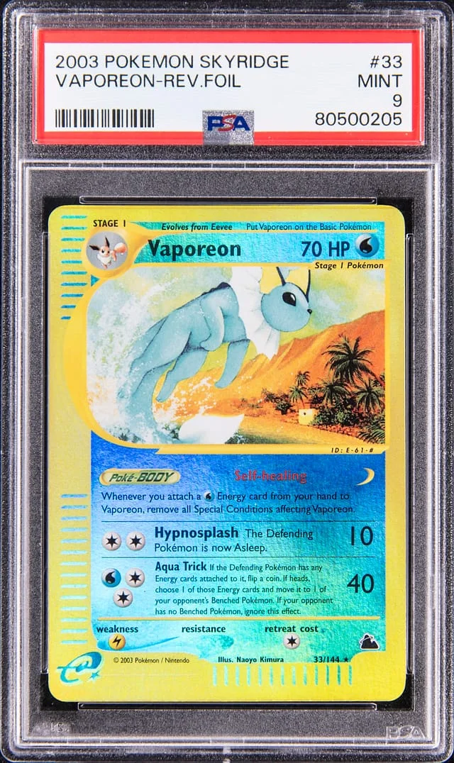 2003 Pokemon Skyridge Vaporeon-Reverse #33 card image