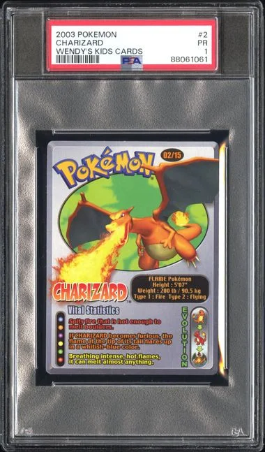 2003 Pokemon Wendy's Kids Cards Charizard #2 card image