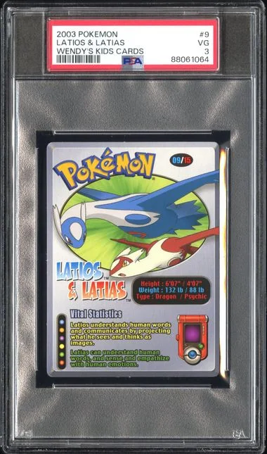 2003 Pokemon Wendy's Kids Cards Latios & Latias #9 card image