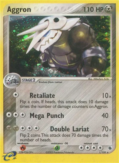 2003 Ruby & Sapphire Aggron Rare Holo #001/109 Rare Holo card image