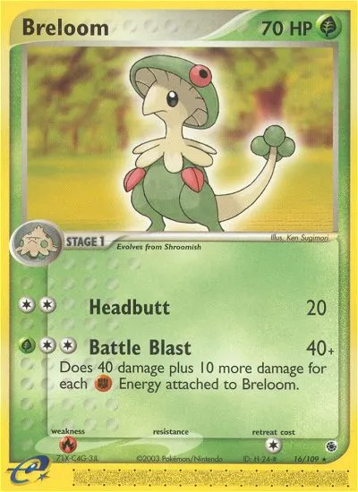 2003 Ruby & Sapphire Breloom #016/109 Rare card image