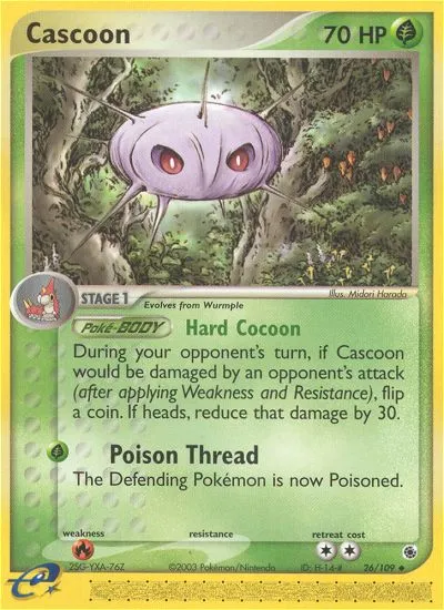 2003 Ruby & Sapphire Cascoon Uncommon #026/109 Uncommon card image