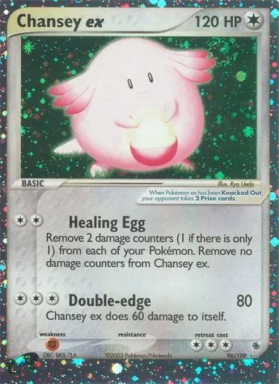 2003 Ruby & Sapphire Chansey ex Rare Holo EX #096/109 Rare Holo EX card image