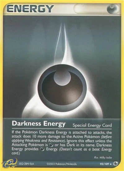 2003 Ruby & Sapphire Darkness Energy Rare #093/109 Rare card image