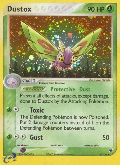 2003 Ruby & Sapphire Dustox Rare Holo #006/109 Rare Holo card image