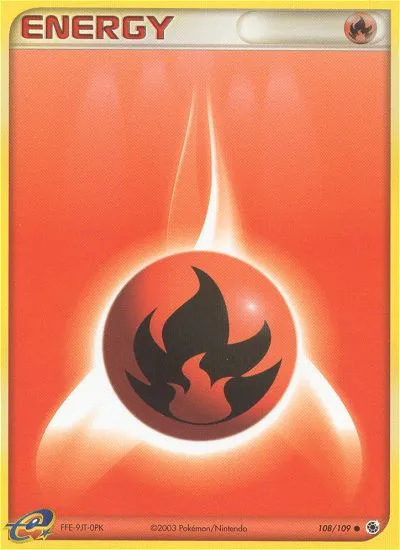 2003 Ruby & Sapphire Fire Energy Common #108/109 Common card image