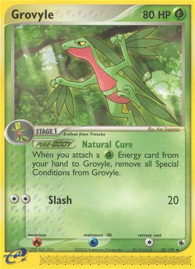 2003 Ruby & Sapphire Grovyle #032/109 Uncommon card image
