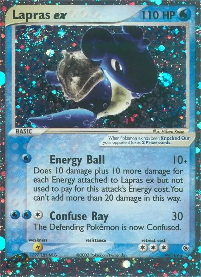 2003 Ruby & Sapphire Lapras ex Rare Holo EX #099/109 Rare Holo EX card image