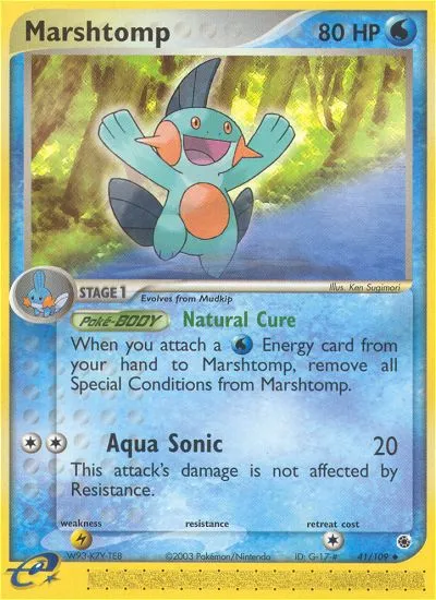 2003 Ruby & Sapphire Marshtomp Uncommon #040/109 Uncommon card image