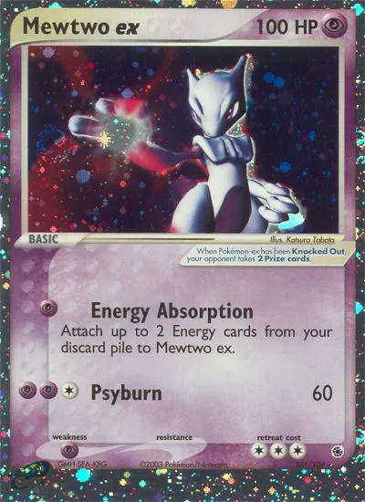2003 Ruby & Sapphire Mewtwo ex Rare Holo EX #101/109 Rare Holo EX card image