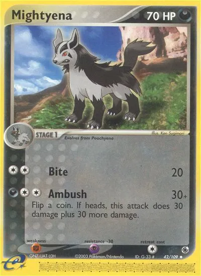 2003 Ruby & Sapphire Mightyena #042/109 Uncommon card image