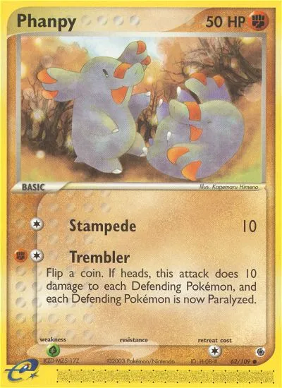 2003 Ruby & Sapphire Phanpy Common #062/109 Common card image