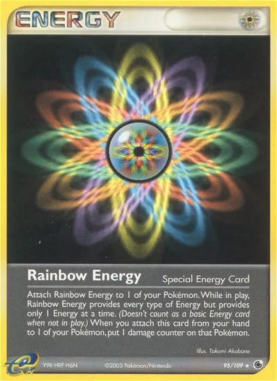 2003 Ruby & Sapphire Rainbow Energy Rare #095/109 Rare card image