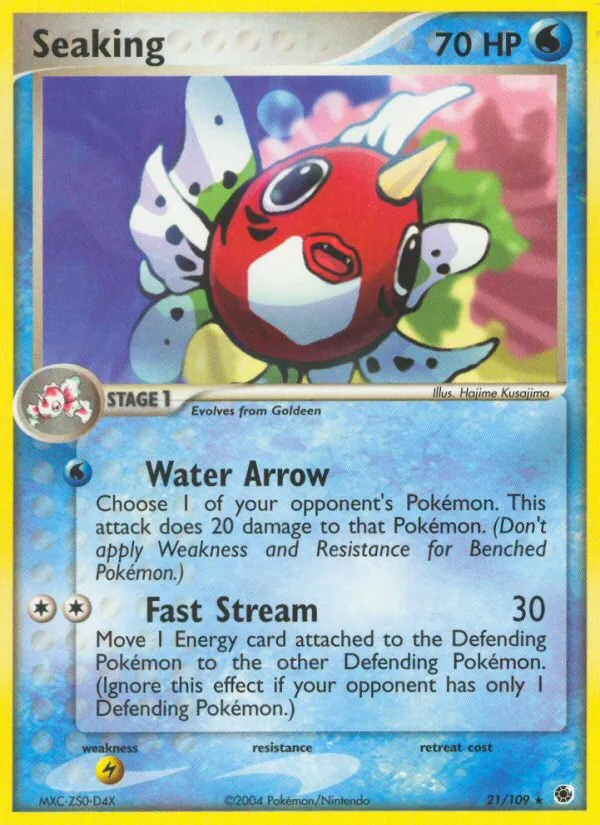 2003 Ruby & Sapphire Seaking Rare #021/109 Rare card image