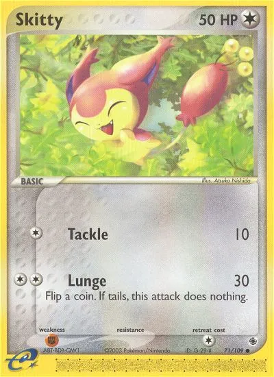 2003 Ruby & Sapphire Skitty Uncommon #044/109 Uncommon card image