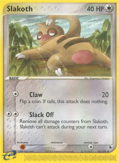 2003 Ruby & Sapphire Slakoth Uncommon #045/109 Uncommon card image