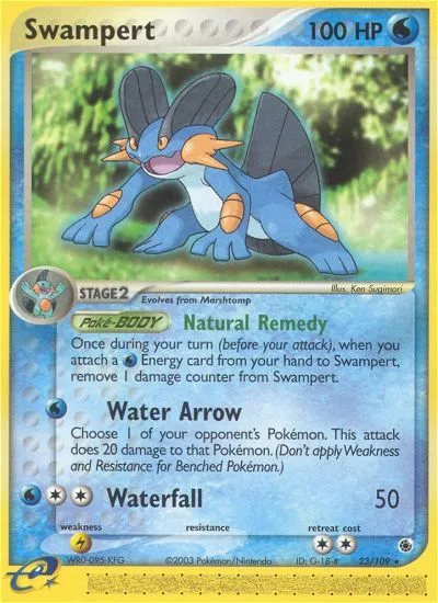 2003 Ruby & Sapphire Swampert #023/109 Rare card image