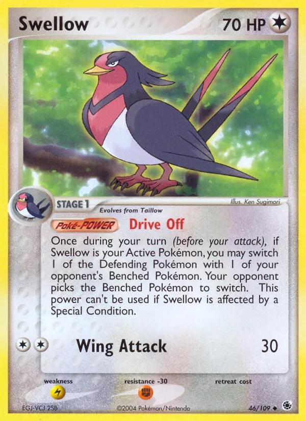 2003 Ruby & Sapphire Swellow Uncommon #046/109 Uncommon card image