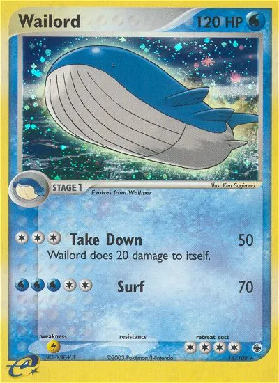2003 Ruby & Sapphire Wailord Rare Holo #014/109 Rare Holo card image