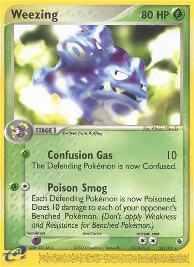 2003 Ruby & Sapphire Weezing Rare #024/109 Rare card image