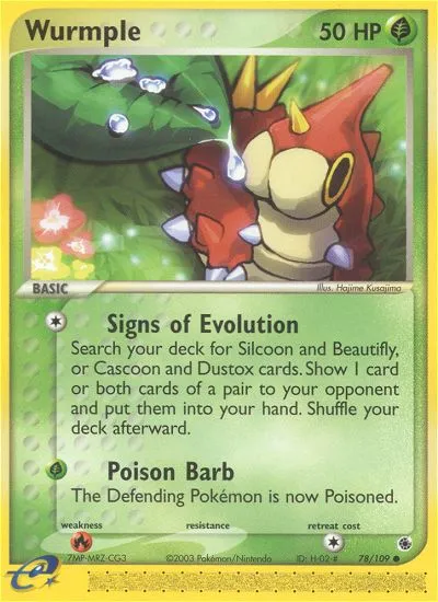 2003 Ruby & Sapphire Wurmple Common #078/109 Common card image
