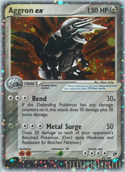 2003 Sandstorm Aggron ex #095/100 Rare Holo EX card image