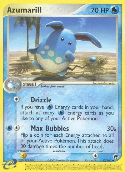 2003 Sandstorm Azumarill Uncommon #030/100 Uncommon card image