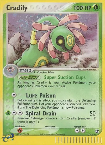 2003 Sandstorm Cradily #003/100 Rare Holo card image