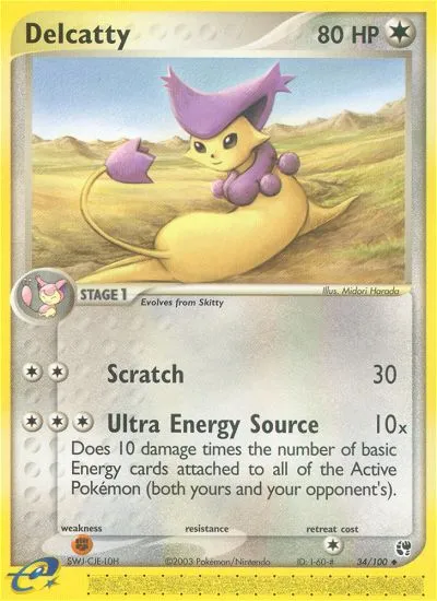 2003 Sandstorm Delcatty Uncommon #034/100 Uncommon card image