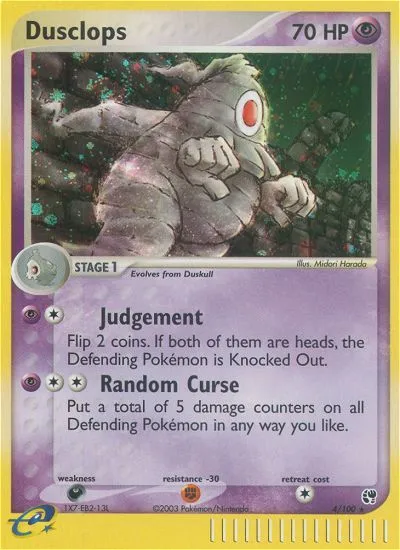 2003 Sandstorm Dusclops Rare Holo #004/100 Rare Holo card image
