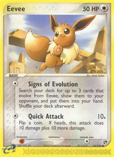 2003 Sandstorm Eevee Common #063/100 Common card image