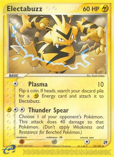 2003 Sandstorm Electabuzz Uncommon #035/100 Uncommon card image