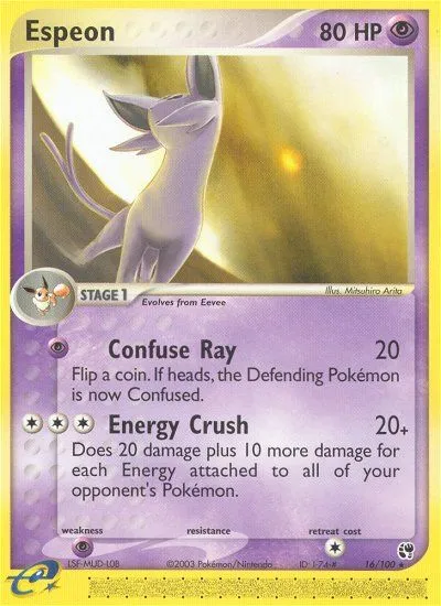 2003 Sandstorm Espeon #016/100 Rare card image