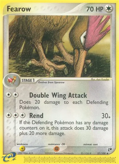 2003 Sandstorm Fearow Uncommon #037/100 Uncommon card image
