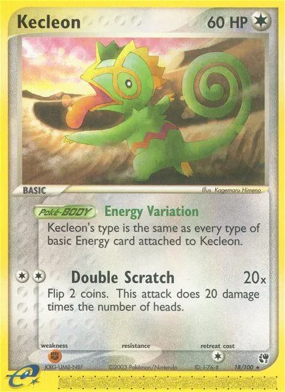 2003 Sandstorm Kecleon Rare #018/100 Rare card image