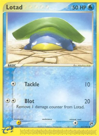 2003 Sandstorm Lotad Common #066/100 Common card image
